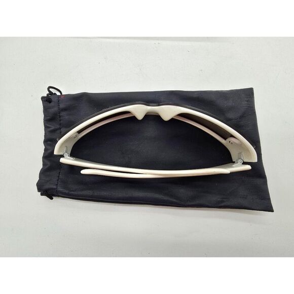 Vintage Oversized Shield Sunglasses With White Frame & Dark Lenses Made In Italy - Picture 3 of 6